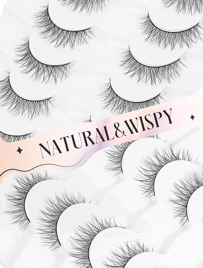 Natural Lashes Natural Eyelashes Short Eyelashes Natural Look False Eyelashes Wispy Eye Lashes Small Lashes Fake Lashes K33-FemmiqueWomen