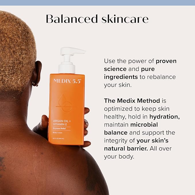 Medix 5.5 Argan Oil + Vitamin E Cream Anti Aging Skin Care Moisturizer Body Lotion For Women & Men | Firming Body Lotion Reduces Look Of Wrinkles, Cellulite, Crepey Skin, & Uneven Skin Tone, 2-Pack-FemmiqueWomen