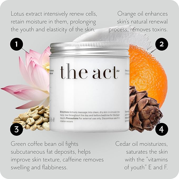 The Act Firming Body Cream – Hydrating Cream with Green Coffee & Lotus – Smooths and Nourishes Skin for a Spa-Like Experience for Men and Women, 8.5 fl oz-FemmiqueWomen