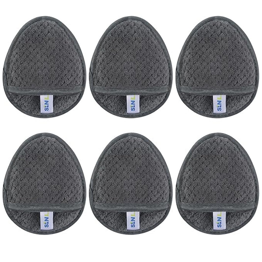 SINLAND Reusable Makeup Remover Pads For Face,Eye,Lips Microfiber Gentle Facial Cleansing Cloths for All Skin Types Friendly for Makeup Remover With Laundry Bag 5.1inchx3.93inch Gray Pack of 6-FemmiqueWomen