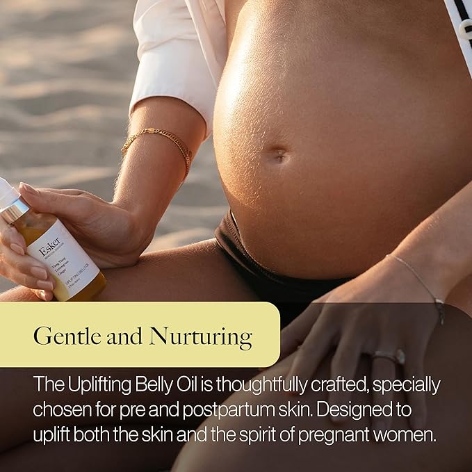 ESKER Natural Uplifting Belly Oil | (4.0oz) | Plant-Based Formulated with Antioxidants Promoting Deep Hydration and Cell Regeneration | Skin Stays Nourished and Resilient During Pregnancy-FemmiqueWomen