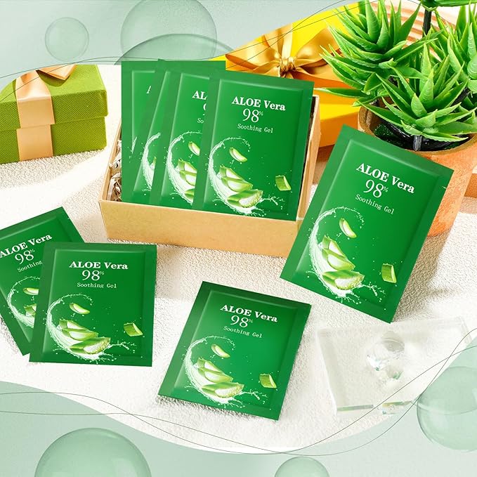 30 Pcs Aloe Vera Gel Bulk Travel Size Soothing Gel 98% Organic Aloe Vera Moisturizer for Skin and Hair Face Moisturizer for Sunburns Relief, Razor Burns, DIY Skincare-FemmiqueWomen