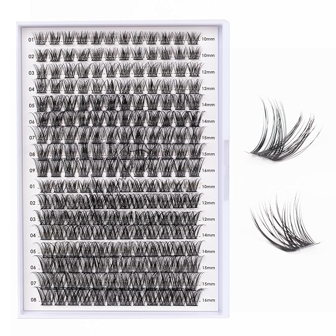 Lash Clusters 204 Pcs Individual Lashes Clusters Eyelash Extensions False Eyelashes DIY Lash Extension Kit Reusable False Eyelashes Natural Look Mix 10-16mm C D Curl(DM01+DM17)-FemmiqueWomen