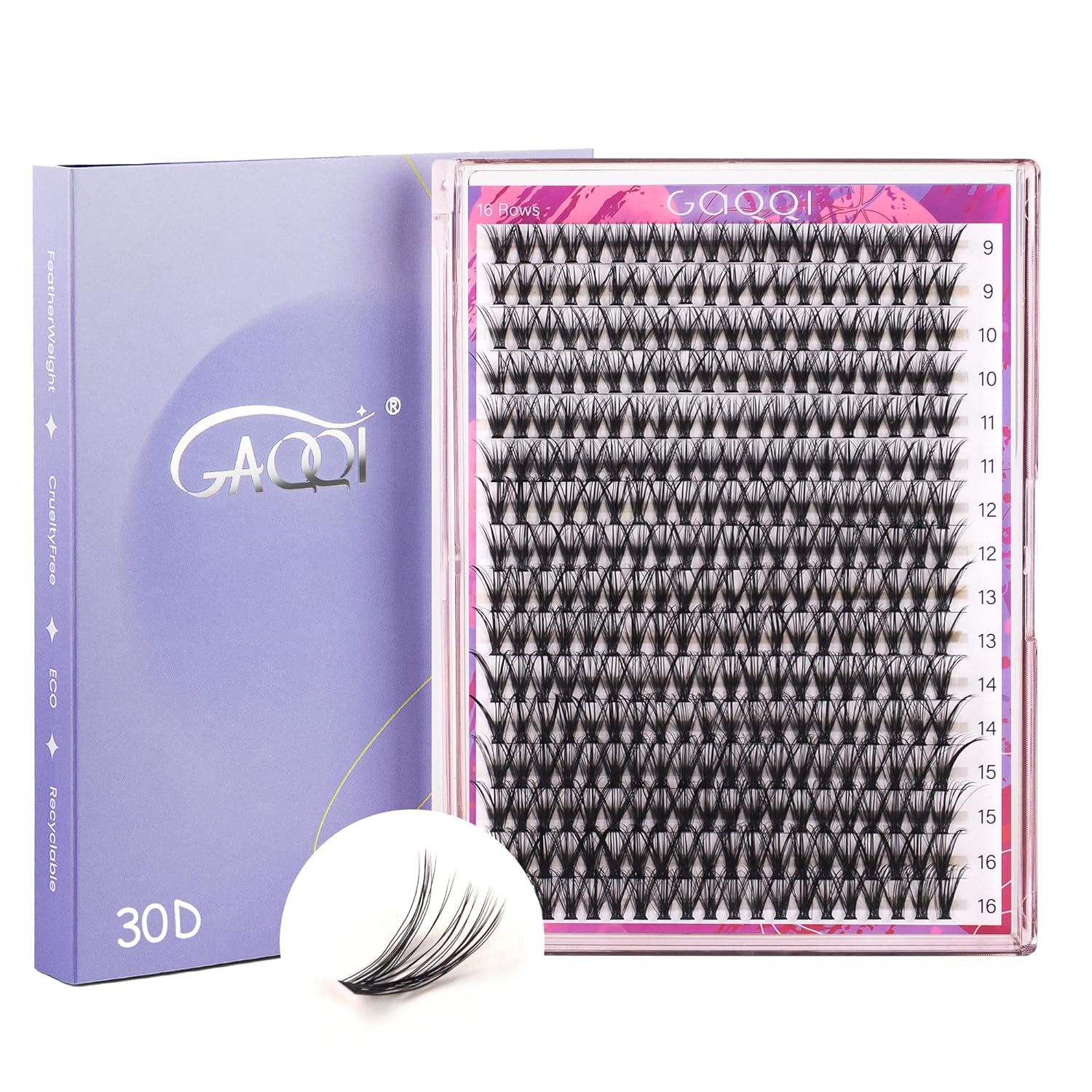 GAQQI Lash Clusters 320Pcs Individual Lashes 30D Mixed 9-16mm Eyelash Clusters C Curl Lash Clusters Look Like Mink Eyelash Extensions Thin Band Soft to Use Self Application(30D-CMIX)-FemmiqueWomen