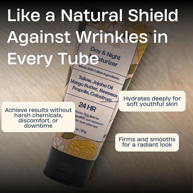 Everything Cream | 100% Grass Fed Beef Tallow Moisturizer for Face and Body | Day & Night Skincare | Safe Natural Edible-Grade Ingredients | After-Sun Care | All Skin Types | 3 oz-FemmiqueWomen