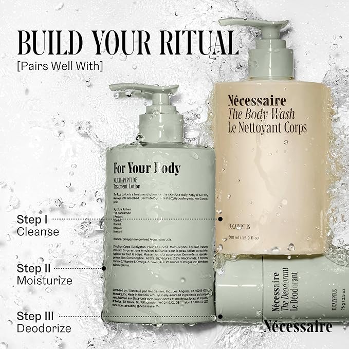 Nécessaire Eucalyptus Body Wash with Pump | Multi-Oil Nourishing Cleanse For Women + Men | Gel Cleanser | Dermatologist-Tested. Hypoallergenic | No SLS/SLES (500 ml / 16.9 fl. oz.)-FemmiqueWomen