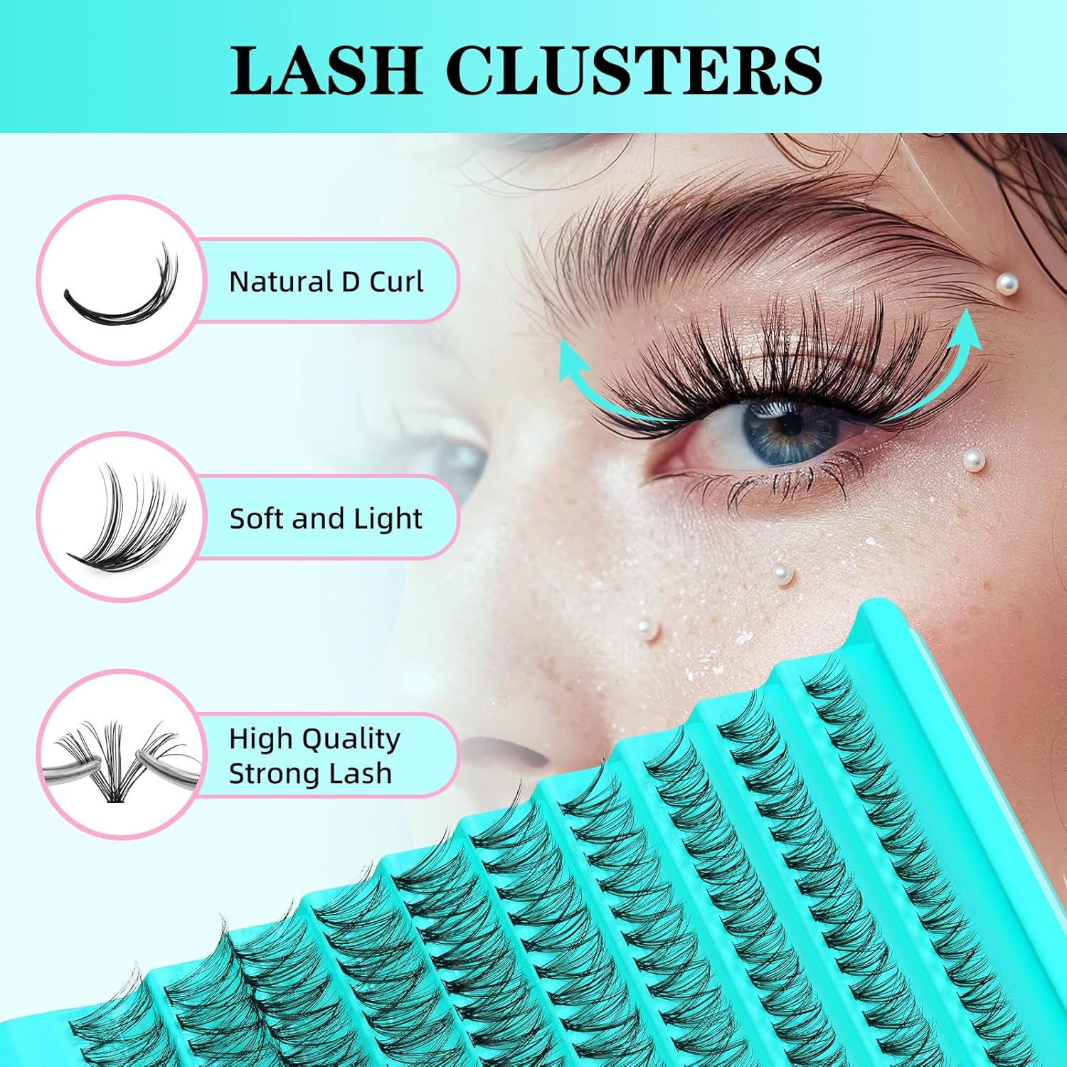 Lash Clusters Kit 200PCS 30D Eyelash Extension Kit D Curl Wispy Eyelash Clusters DIY Natural Individual Lashes Kits Lashes Extensions Kit with Lash Bond and Remover Eyelash Tweezer at Home-FemmiqueWomen
