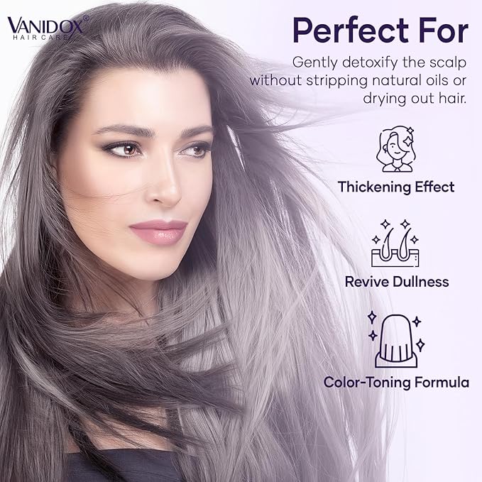 Brass Toning Purple Shampoo for Grey and Silver Hair, Infused with Purple Pigment, Sulfate Free Shampoo for Gray and Silver Hair (16 fl oz)-FemmiqueWomen