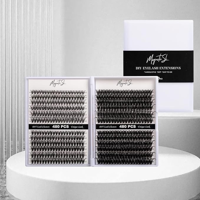 Lash Clusters 480 Clusters 60D 80D Thick Eyelash Extension 30D 40D Individual Eyelashes D Curl 11-20mm False Eyelash Multi-Style DIY Lash Extensions for Beginners(30D-80D-D, 11-20MIX)-FemmiqueWomen