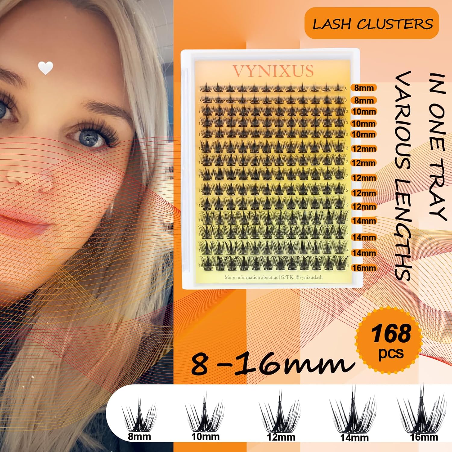 Eyelash Clusters Fluffy Lash Clusters Wispy Individual Lashes WideSpan Cluster Eyelash Extensions Natural Cluster Lashes Ultra-Thin Band (Magic-0.07D-Mix8-16)-FemmiqueWomen