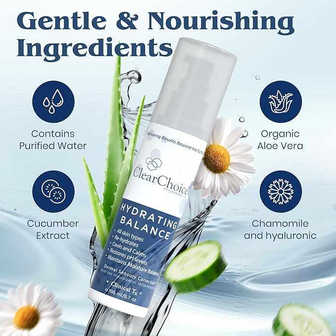 Clear Choice Hydrating Balance Facial Mist 6.7oz – Rejuvenating Spray for All Skin Types, Tightens Pores, Prolongs Makeup, Restores pH Balance-FemmiqueWomen