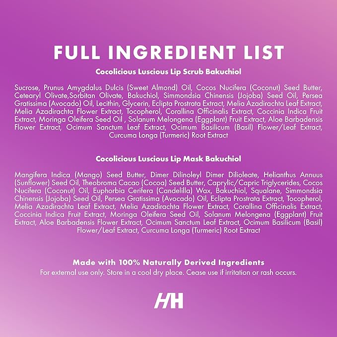 100% Natural Lip Scrub, Vegan Conditioning Coconut Lip Exfoliator - Gentle Exfoliant, Sugar Lip Polish and Lip Exfoliator Scrubber for Chapped and Dry Lips (Bakuchiol 3pc Set)-FemmiqueWomen