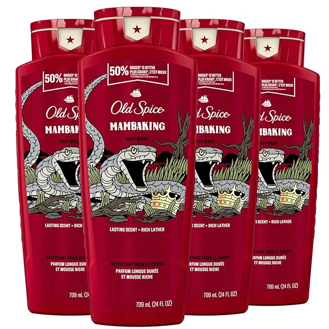 Old Spice Body Wash for Men, MambaKing, 24 oz (Pack of 4)-FemmiqueWomen