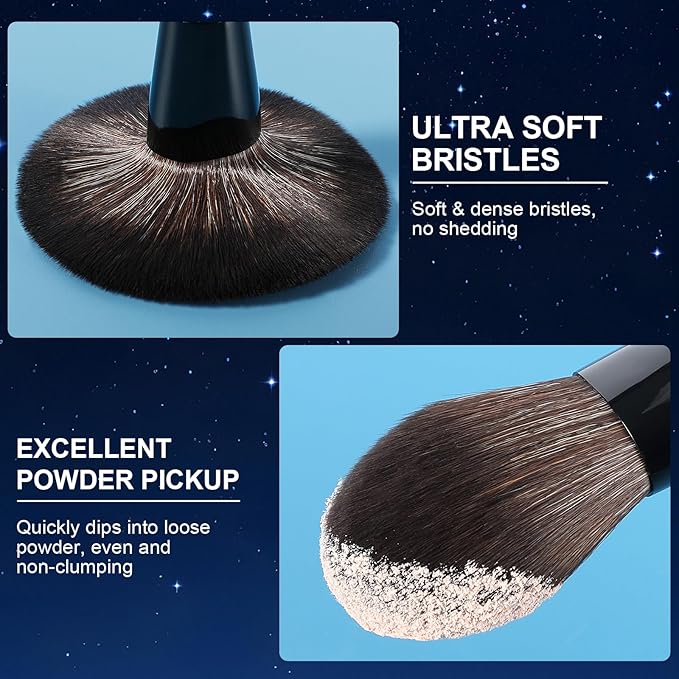 Large Bamboo Mineral Powder Brush, Fluffy Foundation Makeup Brush Kabuki Brushes with Soft Synthetic Bristles for Loose & Pressed Powder, Liquid, Cream, Buffing, Blending, Vegan & Cruelty-Free Tool-FemmiqueWomen