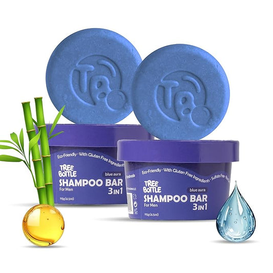 Argan Oil + Bamboo Extract 3-in-1 Shampoo Bar for Men - For Hair, Beard & Body - Deep Clean, Nourishing & Frizz Control - Natural, Paraben & Sulfate-Free - Made in USA - 4.5oz (Pack of 2)-FemmiqueWomen