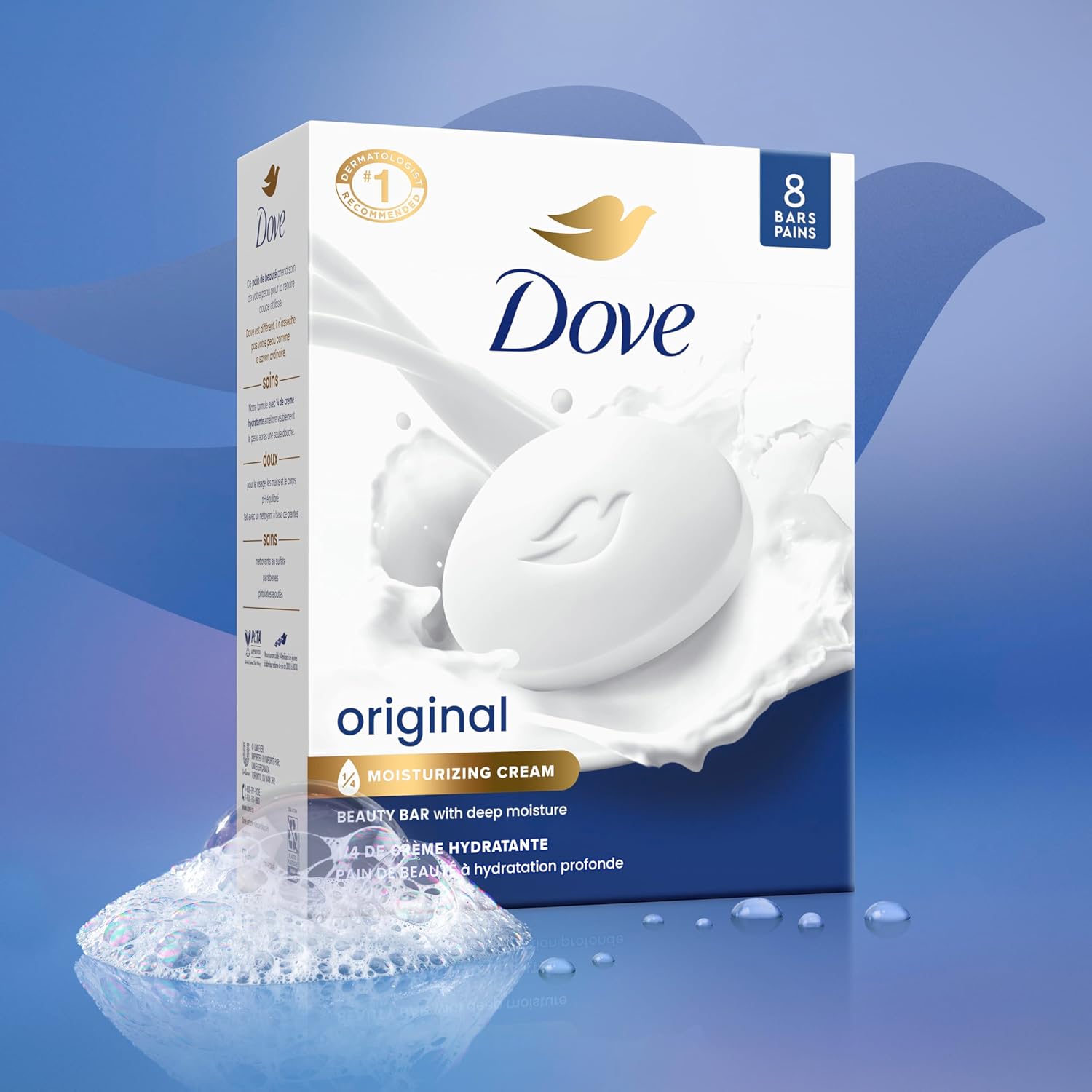Dove Beauty Bar Soap Original 8 Count for Soft, Smooth Skin, with 1/4 Moisturizing Cream 3.75 oz-FemmiqueWomen