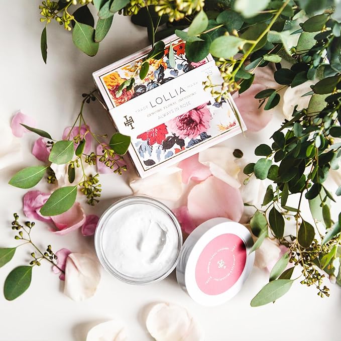 LOLLIA Always in Rose Body Butter, 5.5 oz. - Rose & Hibiscus Fragrance – Shea Butter & Cocoa Butter, Body Lotion for Women, Hydrating & Smooth Body Moisturizer-FemmiqueWomen