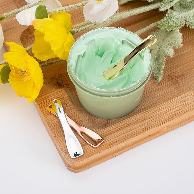 3 Pcs Facial Spatula Sticks Mini Metal Makeup Spatulas Tiny Skincare Cosmetic Spoons Reusable Face Eye Cream Lotion Applicator Tools Facial Massage Sticks for Women Girls-FemmiqueWomen