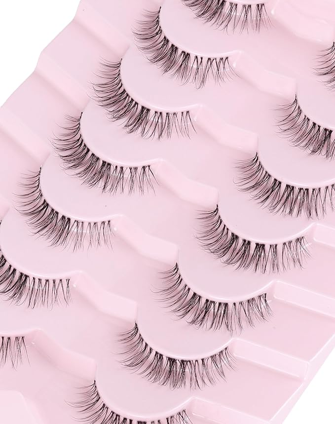 Natural Lashes False Lashes False Eyelashes Wispy Lashes Natural Eyelashes Wispy Eye Lashes Clear Band Lashes UP15-FemmiqueWomen