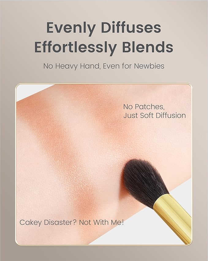 Desert Oak Series Eyeshadow Blending Brush - Dome Goat Hair Bristles for Seamless Crease Work, Premium Bubinga Handle with Gold Brass Ferrule (CM 169)-FemmiqueWomen