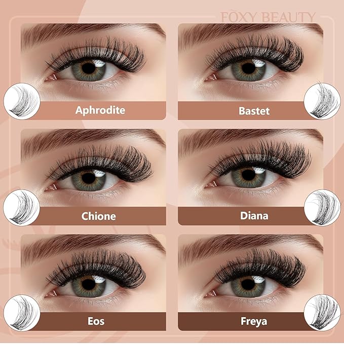 Diva Lash Clusters Kit - 432 Pieces Lash Clusters D Curl Lash Extension Kit Fluffy Lash Clusters Kit WideSpan Individual Lashes 12-20mm Eyelash Clusters, Eyelash Extension Kit With Bond and Seal-FemmiqueWomen