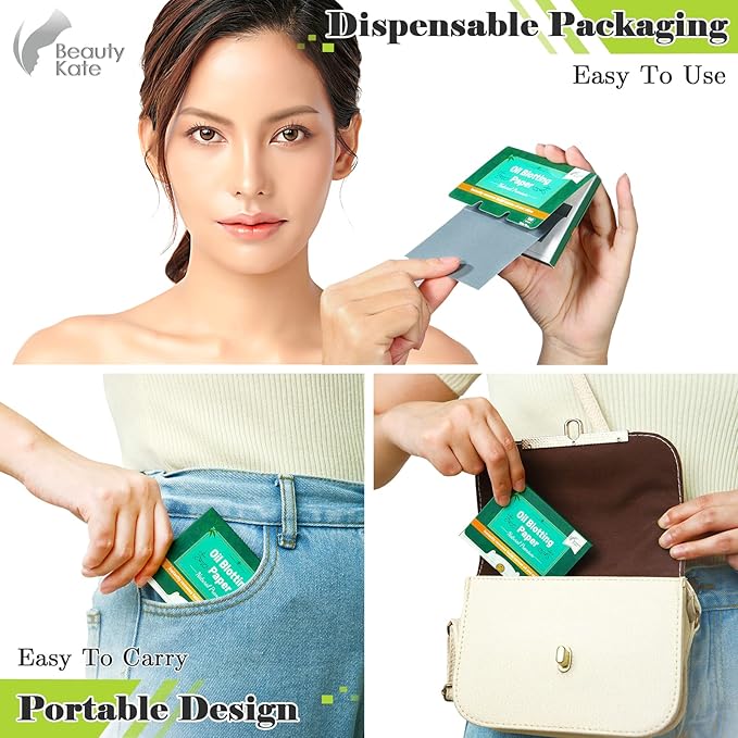 Natural Premium Oil Blotting Paper for Oily Skin with Bamboo Charcoal,26% Larger Oil Blotting Sheets for Face,Makeup Friendly Oil Absorbing Sheets 600 Sheets-FemmiqueWomen