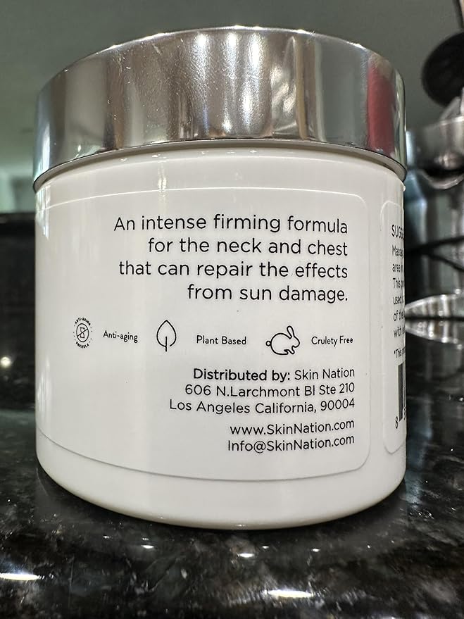 Skin Nation Super Firming Cream, Hydrating Body Lotion with Shea Butter, Glycolic Acid, Aloe Vera, Can Help Smooth Crepey Skin and Support Firmer Neck & Décolleté, 4 oz-FemmiqueWomen