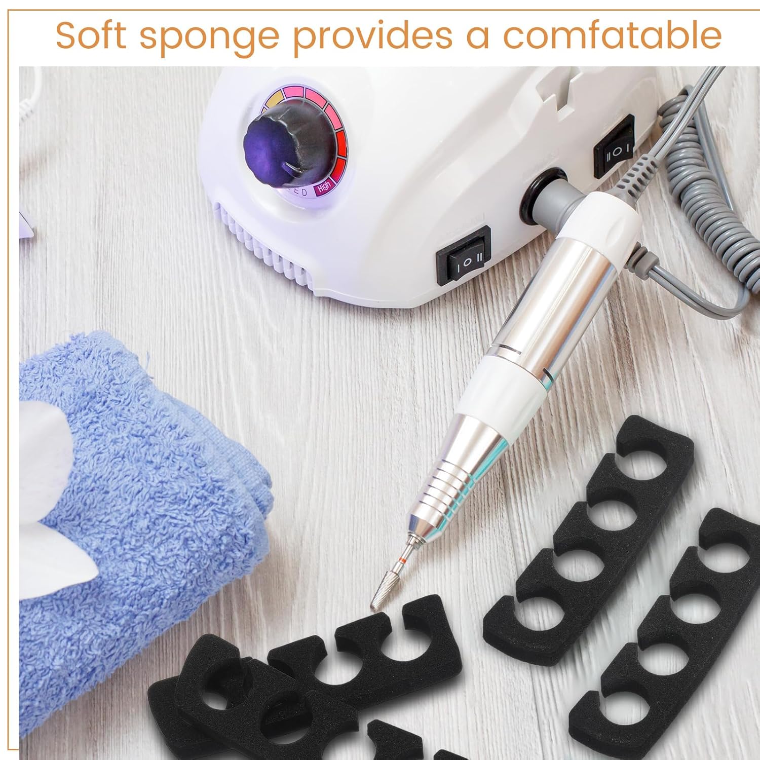 300 Pcs Toe Separators for Nail Polish Bulk Toe Separator Pedicure Correct Foot for Men Women Nail Polish Comfy Soft Pedicure Supplies (Black)-FemmiqueWomen