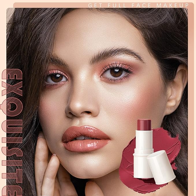 3 Colors Highlilghter Contour Blush Sticks Creamy Sticks for Cheeks, Eyes Cosmetics Stick Set, 3 in 1 Long Lasting Waterproof Moisturizer Makeup Sticks for All Skin-FemmiqueWomen