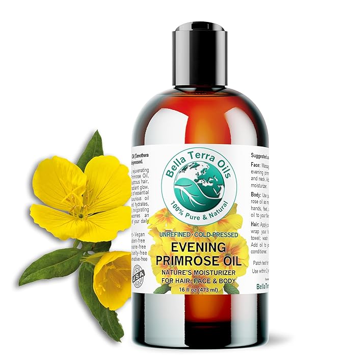 Bella Terra Oils - Organic Evening Primrose Oil 16 oz - Embrace the Enchanting Primrose Nutritional Profile, High in GLA & Fatty Acids, Elevate Your Beauty Routine-FemmiqueWomen