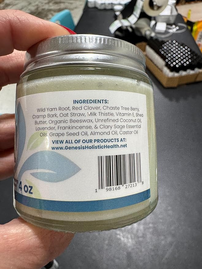 Genesis Wild Yam Root Cream, Organic Balancing Cream for Women, Deep Nourishment and Hydration, Made with Wild Yam Root, Chaste Tree Berry, and Red Clover, 4oz-FemmiqueWomen