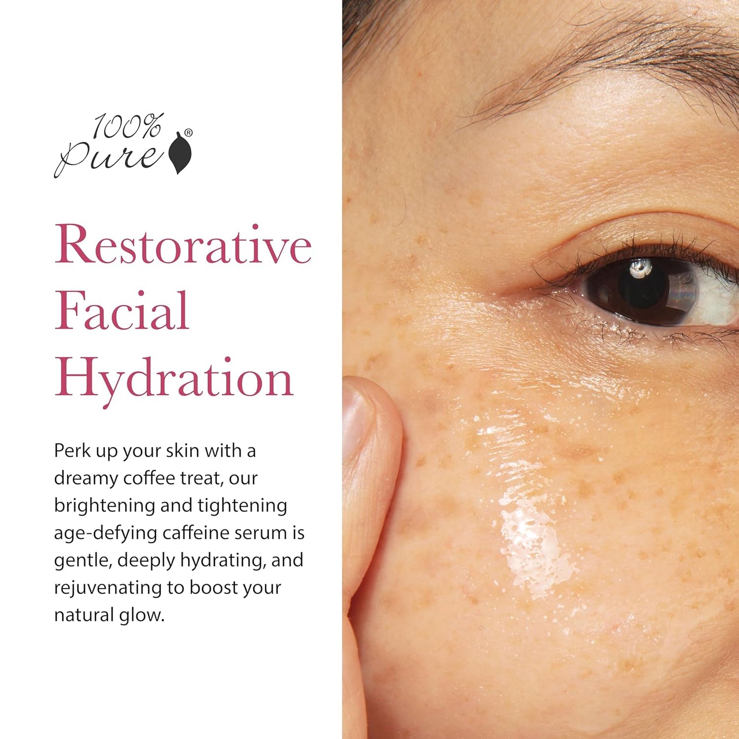 100% PURE Coffee Bean Face Serum EGCG, Licorice Root & Hyaluronic Acid Drops - Tighten, Brighten & Protect Daily Liquid Caffeine For Faded Skin - Ultimate Glow Skincare for Women & Men - 1 fl oz-FemmiqueWomen