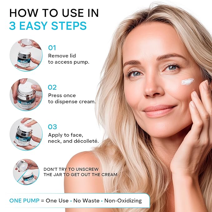 Face Moisturizer Retinol Cream, Anti Aging Neck Firming Cream, Collagen Day & Night Face Cream with Hyaluronic Acid for Women & Men, 1.85 Fl Oz-FemmiqueWomen