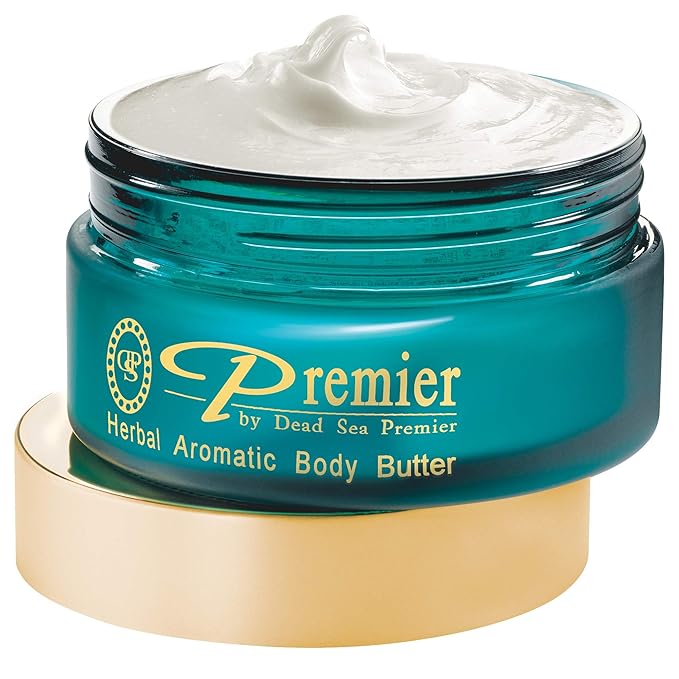 Premier Dead Sea Aromatic Body Butter – Herbal, Hydrating Shea Body Butter for Women & Men, Moisturizing, Firming & Anti-Aging Cream for Dry Skin, Hand & Body, 5.95 Fl.oz-FemmiqueWomen