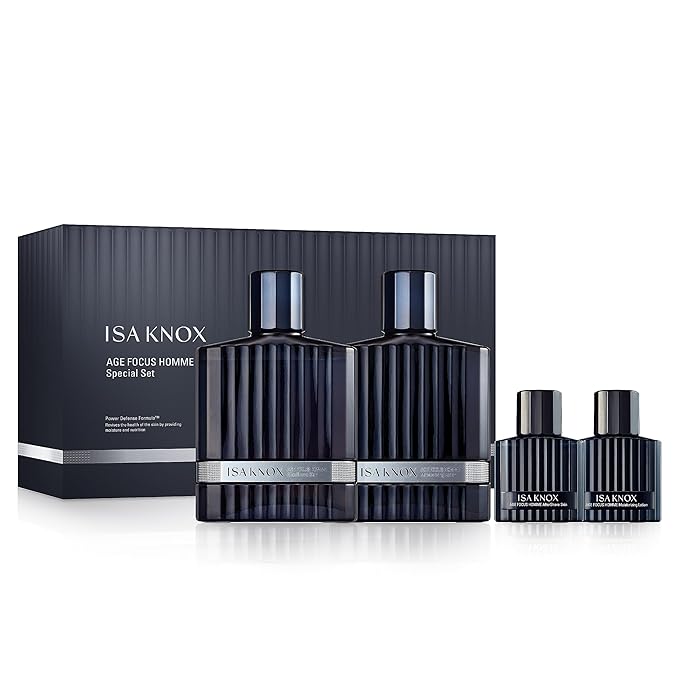ISA KNOX Age Focus Homme (Premium Skincare Gift Set, 12.2fl oz) - Even Skin Tone & Wrinkle Care. Toner and Lightweight Moisturizer Set , Niacinamide, Adenosine | Korean Skincare,-FemmiqueWomen