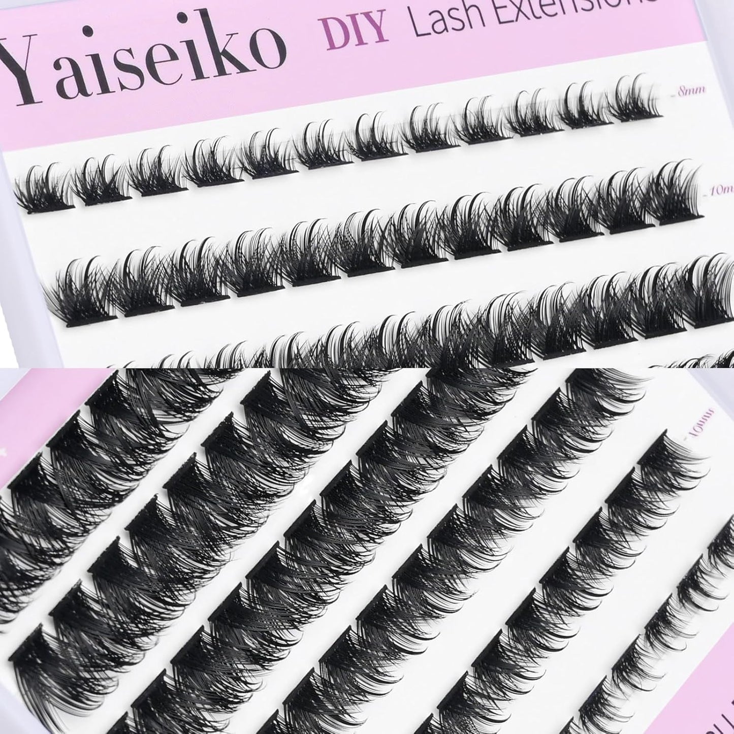 Clusters Lashes 72 PCS Eyelash Clusters D Curl 8-16 Individual Lashes Wispy Volume False Eyelashes DIY Eyelash Extension at Home by Yaiseiko-FemmiqueWomen