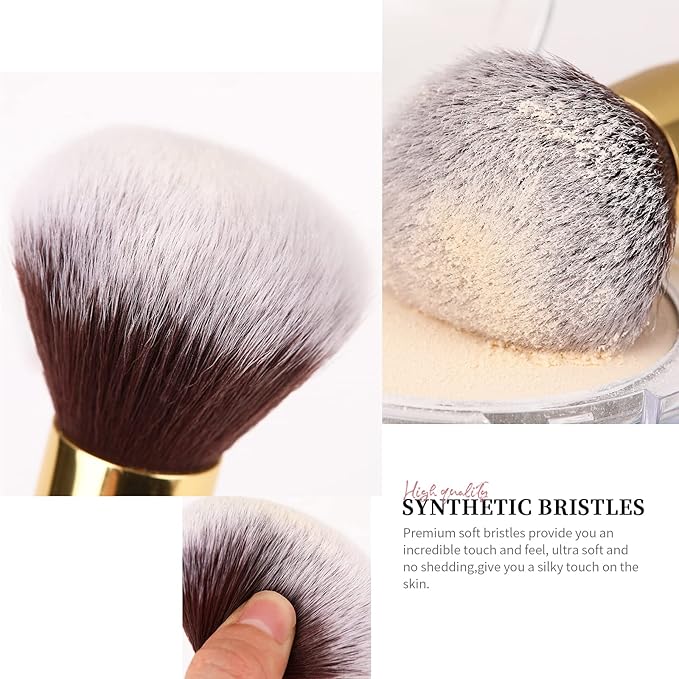 DUcare Makeup Brushes Duo End Foundation Powder Buffer and Contour Brush Synthetic Cosmetic Tools 2Pcs-FemmiqueWomen