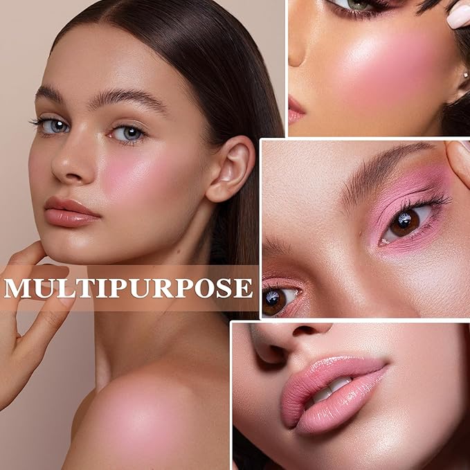 2 Colors Blush Stick,Multi-Use Cream Blush,Waterproofing Highly Pigmented Makeup Stick,Moisturizing Makeup Cream Set A6-FemmiqueWomen