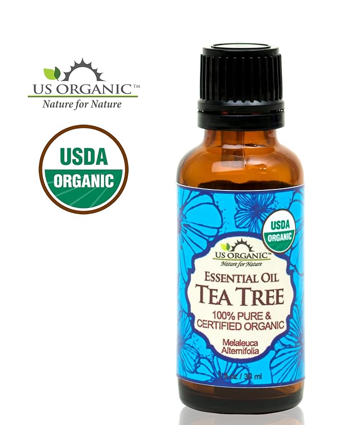 US Organic 100% Pure Tea Tree Essential Oil, Steam Distilled, USDA Certified Organic, for Hair, Skin, Scalp, Foot, Toenails, and More. Sourced from South Africa, Undiluted, Non-GMO (30 ml)-FemmiqueWomen