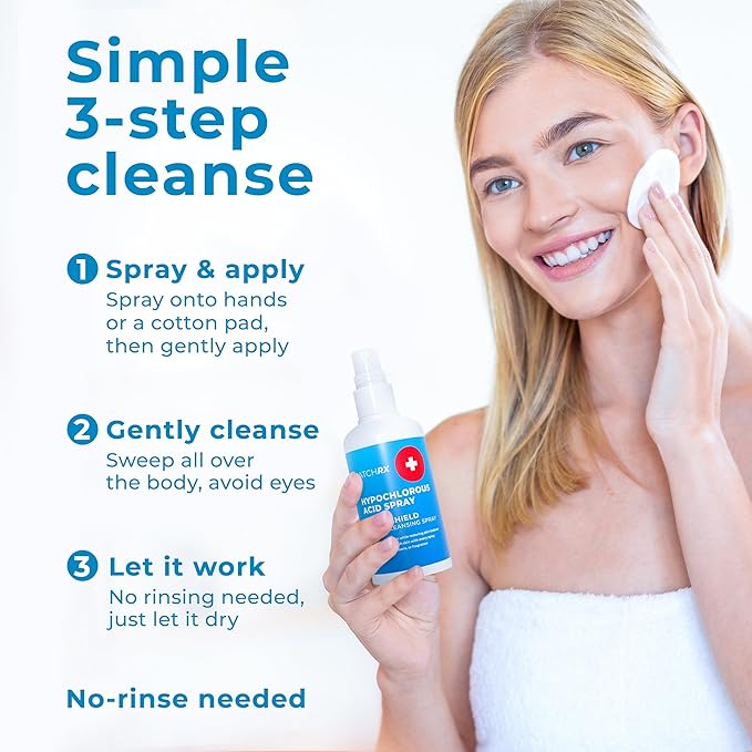 Hypochlorous Acid Spray (8oz, Reduces Acne), Targets Bacteria - HOCL Facial Cleanser Acne Spray for Face, Body, Eczema, Pimples, Breakouts & Overall Skin Recovery (Reduces Redness)-FemmiqueWomen