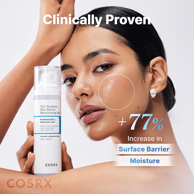 COSRX Barrier Cream Face Mist - Milky Toner with Ceramide & Hyaluronic Acid, Hydrating and Soothing Facial Spray for All Skin Types, 4.06 fl.oz, Korean Skin Care-FemmiqueWomen
