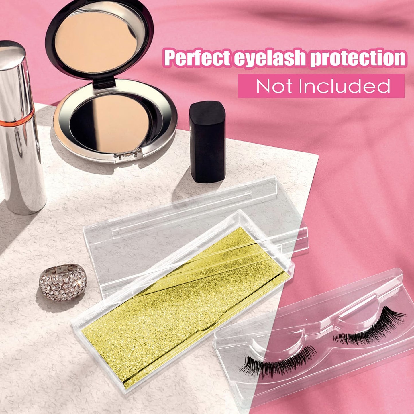 Rocutus Empty Lash Boxes for False Eyelashes - 30 Pack Lash Cases, Customizable Eyelash Packaging, Bulk Lash Storage Containers, Lash Box Packaging, Premium Display & Protection (Yellow)-FemmiqueWomen