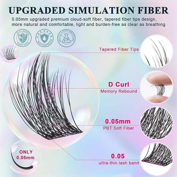 Lash Clusters Wispy - Lash Clusters,30D 40D Lash Clusters For Natural Look WideSpan 8-16MM Eyelash Clusters D Curl Lash Clusters For DIY Lashes At Home-FemmiqueWomen