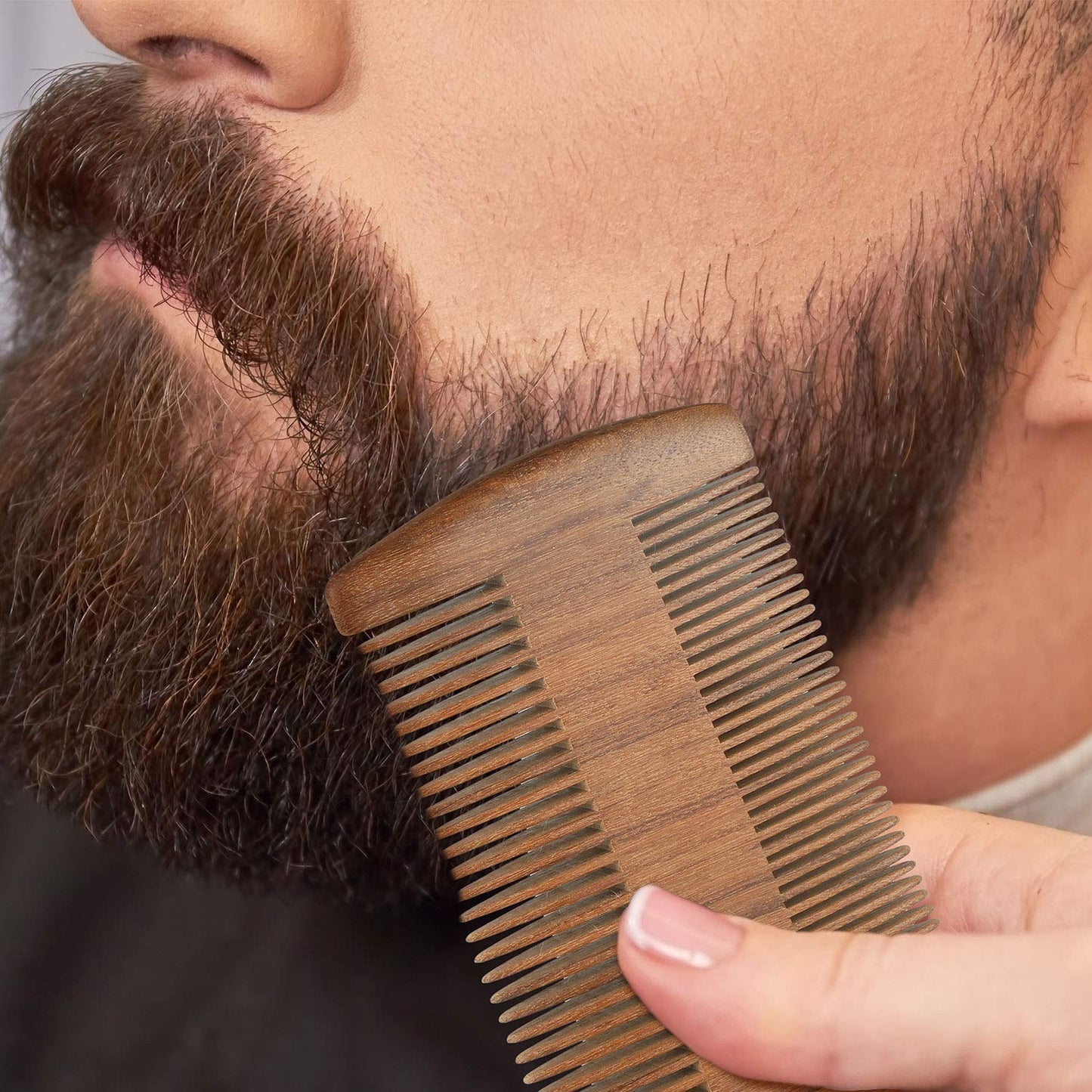 3 Pieces Beard Comb for Men Natural Sandalwood Wooden Mustaches Combs-FemmiqueWomen