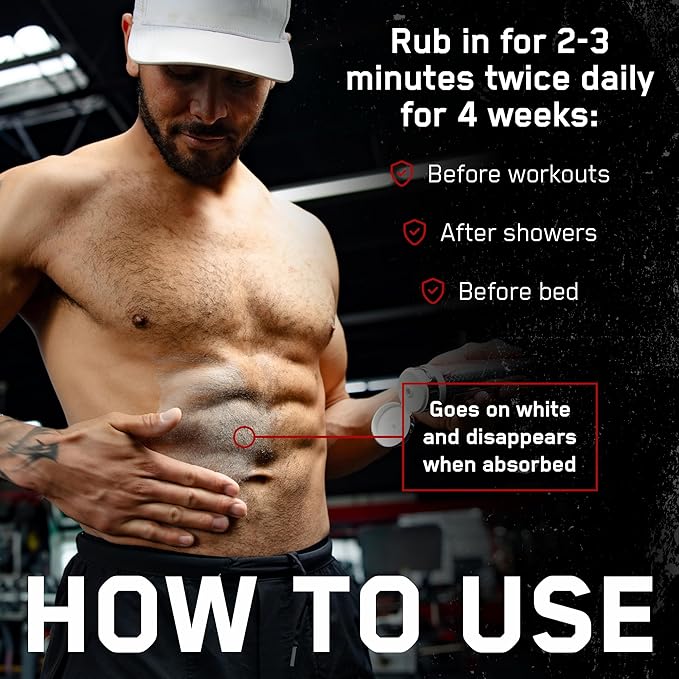 SteelFit Abs of Steel Maximum Definition Cream - Skin Tightening, Toning & Firming Lotion for Sculpting Abs - L-Carnitine Pre & Post Workout Supplement for Men & Women - Non-Greasy Formula, 8 Ounces-FemmiqueWomen