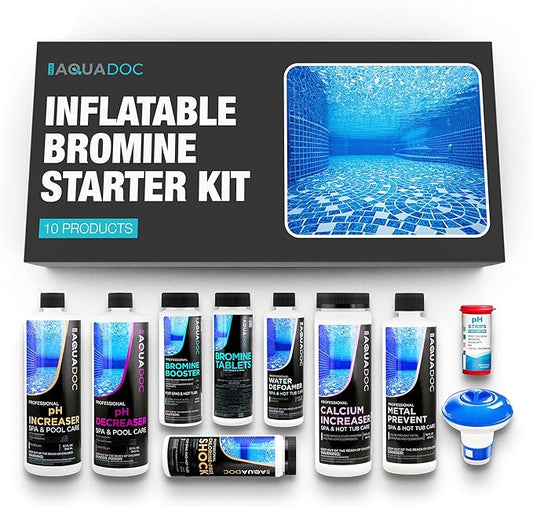 Inflatable Hot Tub Chemical Kit with Bromine Tablets - Inflatable Spa Starter Kit - Convenient Hot Tub Starter Kit & pH Control Kit - AquaDoc Inflatable Spa Chemicals-FemmiqueWomen
