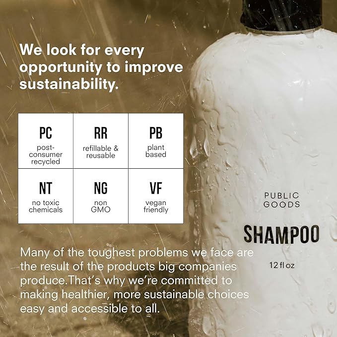 Public Goods Shampoo for Women & Men | Natural Gentle Shampoo to Cleanse & Nourish All Hair Types | Made with Organic Essential Oils | Sulfate & Paraben Free | Vegan | Made in Canada | 12 Fl Oz Bottle-FemmiqueWomen