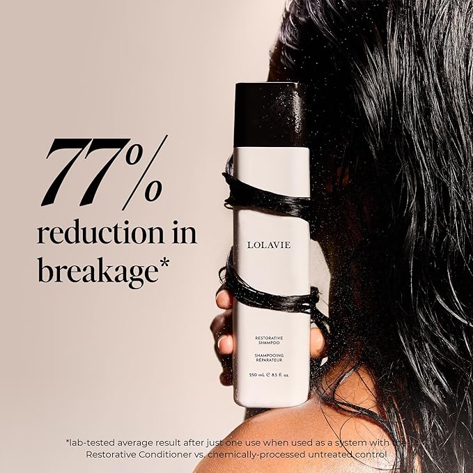 LolaVie Restorative Shampoo - 8.5 oz - Repairs Look of Damage, Protects from Breakage, Reduces Frizz for 12x Softer, Smoother Hair - Gentle, Color Safe - All Hair Types-FemmiqueWomen