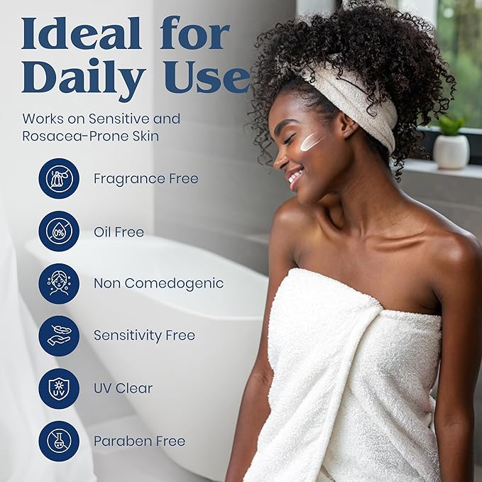 Clear Choice Travel Size Sunscreen for Face SPF 45, Mineral Oil Free Sunblock & Light Moisturizer with Zinc Oxide, Reef-Safe, Broad Spectrum, No White Cast, Dermatologist Recommended 2oz-FemmiqueWomen