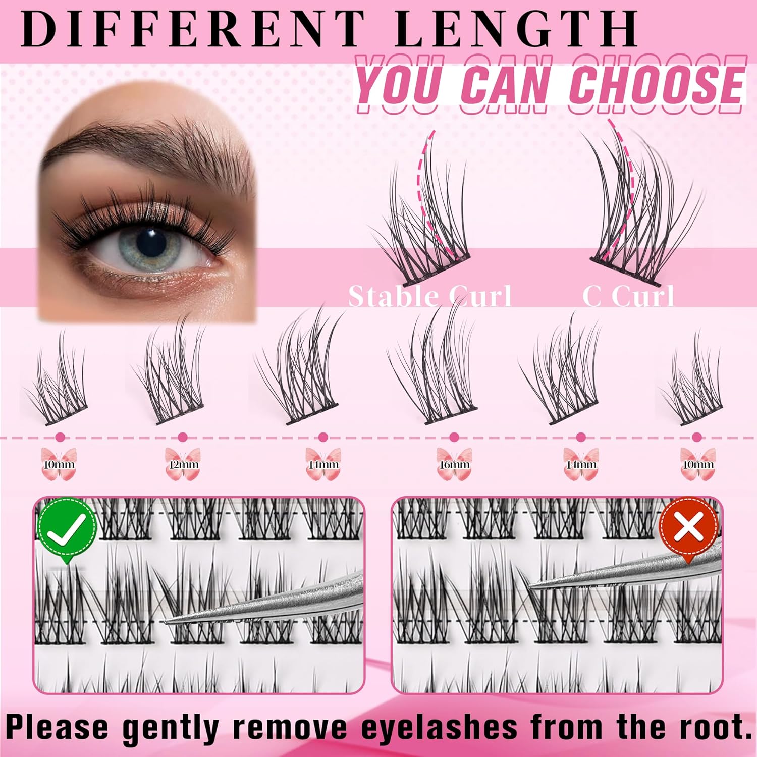 Natural Lash Clusters Wispy DIY Eyelash Clusters 120 pcs Cluster Lash Extensions C Curl Individual Lashes 10-16mm Mix Length Natural Look Lashes Clusters-FemmiqueWomen